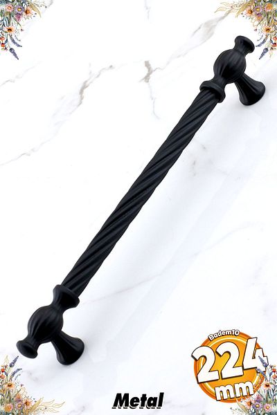 Badem10 Mâner din metal negru Birmania 224 mm - 22,4 cm Mobilier Bucătărie Sertar Dulap Dulap Mânere Mâner