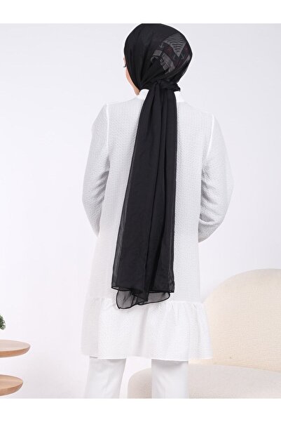 HİJABAYA Frilly Skirt and Buttoned Front Seersucker Tunik