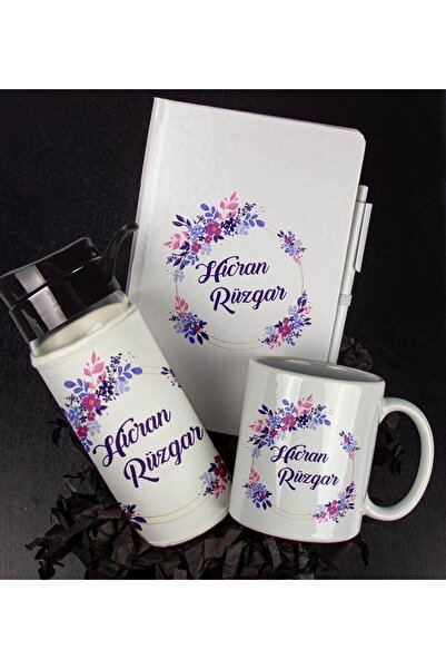 EJOYA Kişiye Özel Defter Kalem Kupa Ve Matara Hediye Seti 94211