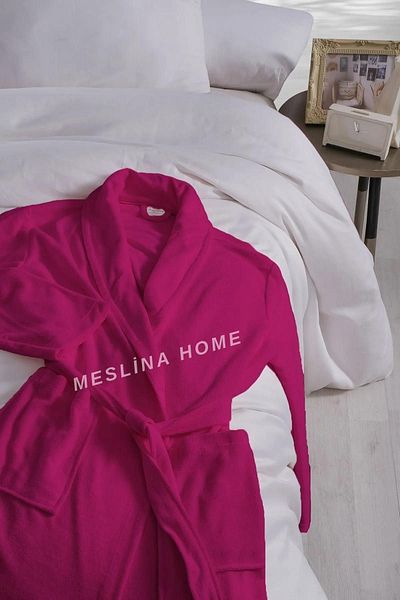 Meslina Home Ροζ ρόμπα - 100% βαμβακερό μπουρνούζι
