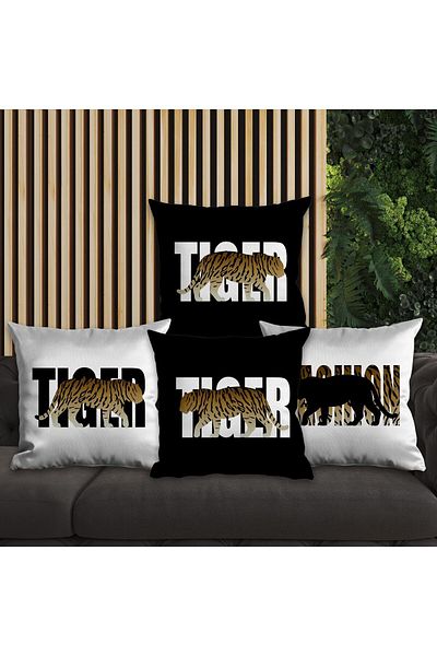 EJOYA 4-piece Tiger Design Pillow and Throw Pillow Set - 45cm 113687