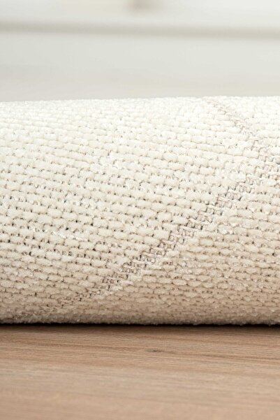 Lorente Home Μοκέτα Mia 1400 Model Viscose Woven - Αντιολισθητική βάση και πλενόμενη μοκέτα εισόδου σε λευκό χρώμα