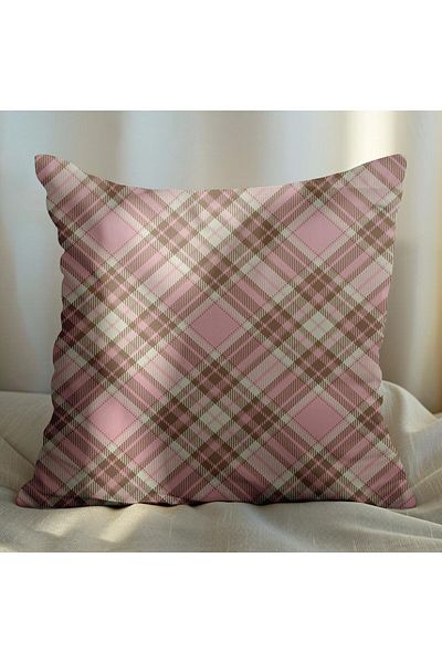 EJOYA 45cm Plaid Design 2-piece Pillow and Throw Pillow Set - 113509