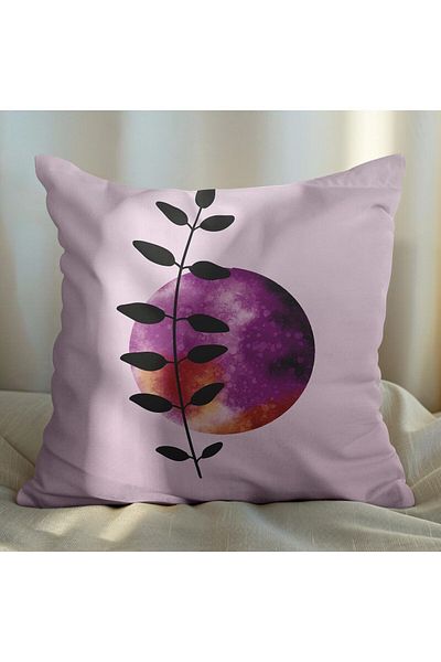 EJOYA 4-piece Purple Leaf Design Pillow Set - Inner and Throw Pillow Case 45cm 113652