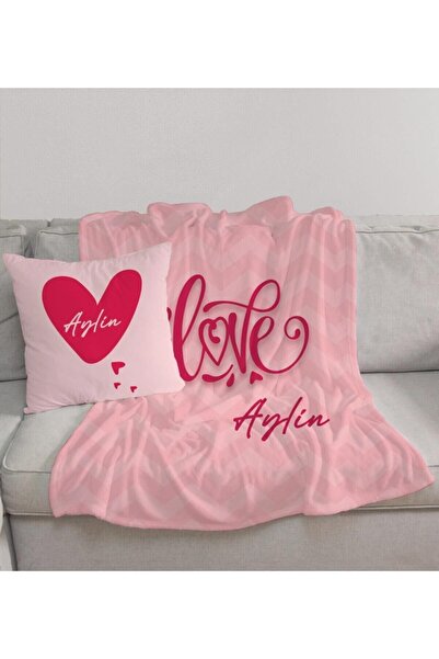 EJOYA Sevgililere Özel Tasarım Battaniye Ve Kırlent Kılıfı 106932