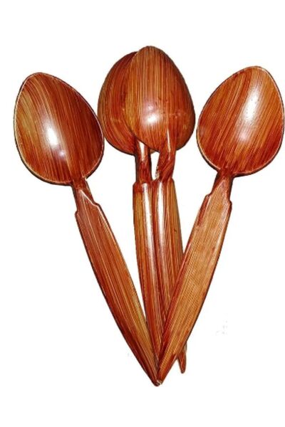 Kent Pazarı 20 Brown Play Spoons - 14 cm Handle Length, Henna Engagement Promise Spoon