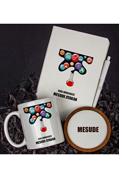 Genel Markalar Kişiye Özel Gıda Mühendisi Tasarım Defter Kupa Ve Bardak Altlı...