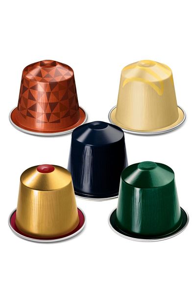 Nespresso Vanilla Eclair- Capriccio- Palermo Kazaar- Cape Town and Volluto Decaf Capsule Brown 5x10 Lu