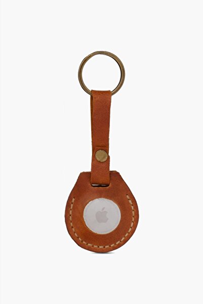 WATCHOFROYAL Apple Airtag Hakiki Deri Anahtarlık Tiguan Sarı