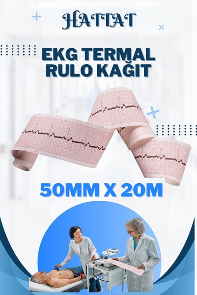 HATTAT 5 Adet Ekg Kağıdı Termal Rulo 50mmx20m. Biocare Medwelt Nihon Kohden F...