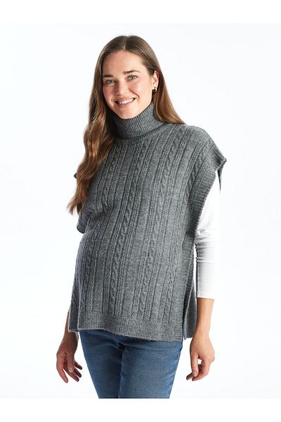 LC Waikiki Damen-Strickpullover – Rollkragenpullover, selbstgemustert