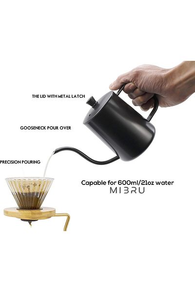 MIBRU Coffee drip pot 600ml w/lid black