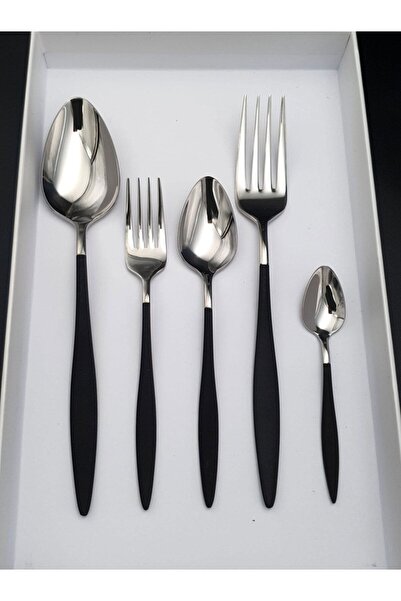 Yiğit Elite 30 Pieces Colorful 18/10 Stainless Steel Fork Spoon Set