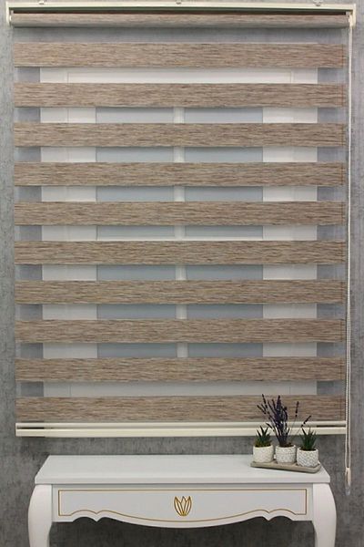 NetworkAvm Zebra Patterned Imported Bamboo - Thick Brown Roller Blinds Eteüi, 1St Quality Aluminum Case Metal