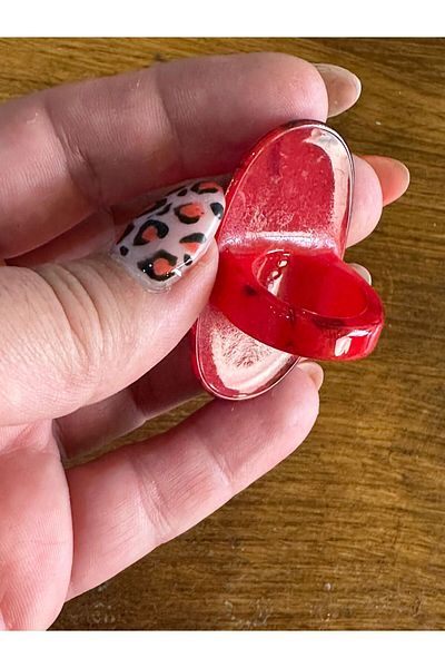 Gönülden Tasarım Size 8 Plaid Patterned Women's Ring - Bone Design