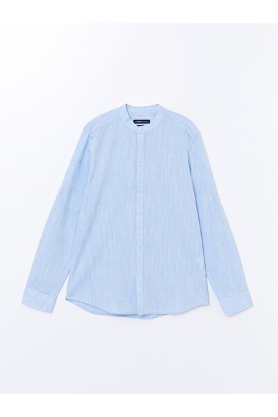 LC Waikiki Popelínová pánská košile - dlouhý rukáv, slim střih