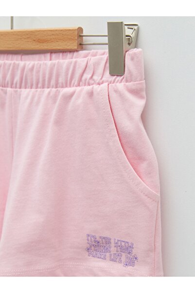 LC Waikiki Dívčí šortky s elastickým pasem s potiskem