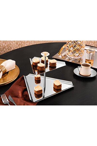 Tiamo DİA KEK PASTA İKRAMLIK SUNUMLUK 18/10 ÇELİK PASLANMAZ  19 CM ÜST 27 CM ALT