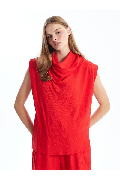 LC Waikiki Damenbluse – drapiertes Kragendesign