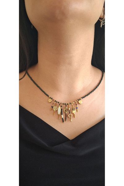 azra takı tasarım Handmade owl figured authentic ethnic short women's necklace