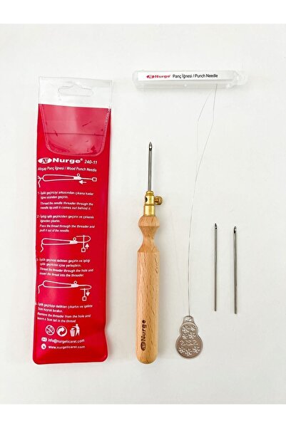 Nurge إبرة لكمة بمقبض خشبي | إبرة لكمة