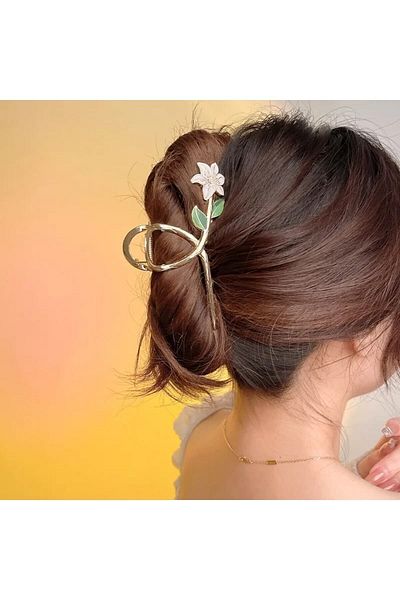 GÜLPEŞE Aur Alb Crin Floare Arc Arc Otel Catarama Metal Glpş-1725