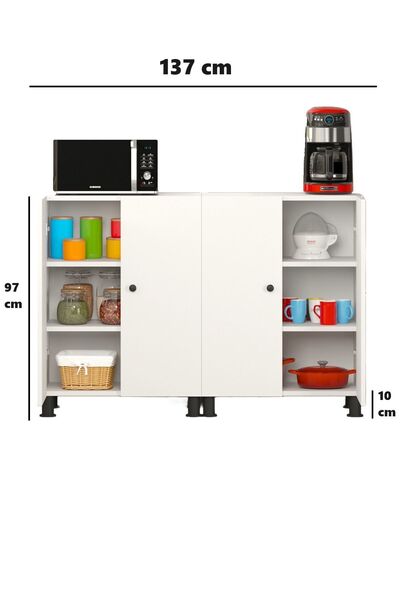 Yeni Vitrin Çok Amaçlı Beyaz Kiler Banyo Balkon Ayakkabılık Dolabı