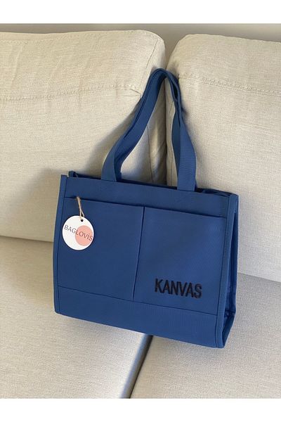 BAGLOVİS حقيبة كتف كبيرة مطرزة من القماش