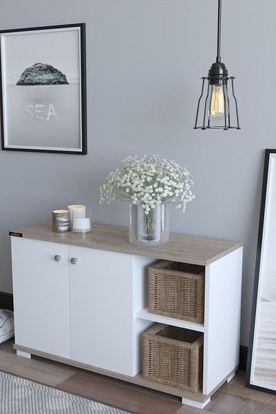THE VİOLET White Coat Rack Cloakroom Shoe Rack