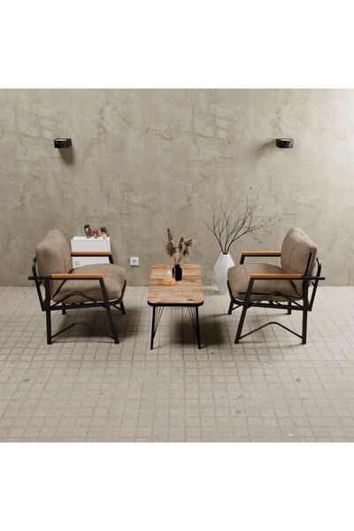 MB GARDEN FURNITURE Simetri Model, Balkon,mutfak, Bahçe, Cafe, Metal Koltuk T...