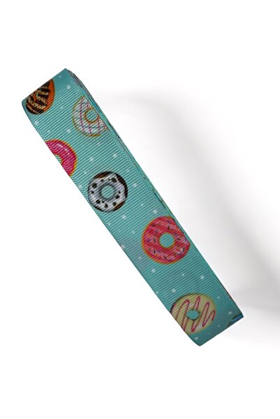kalben accessories Donut Desen Transfer Baskı Grogren Kurdele En 2.5 Cm - Boy...
