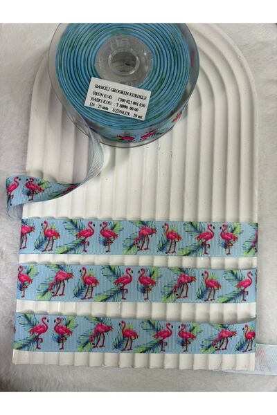 kalben accessories شريط Grosgrain مطبوع بنمط فلامنغو وشريط Grosgrain ملون الع...