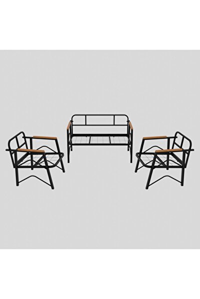 MB GARDEN FURNITURE Simetri Model, Balkon, Bahçe, Cafe, Metal Koltuk Takımı, Bahçe Takımı , Çay Seti, 2 1 1 Masa