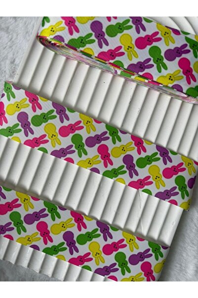 kalben accessories شريط مطبوع بنمط أرنب ملون - 4 سم وطول 4.5 متر