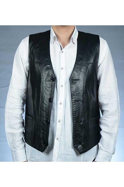 ArdaStilDeri Genuine Leather Style Vest