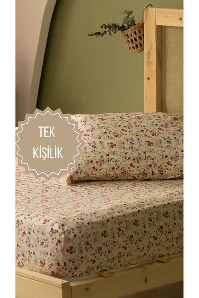 sutra 63 Wire Single 100% Cotton Sheet Set - 100X200+30 cm