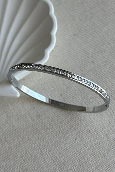 MODA Caprea Çelik 18 Cm Su Yolu Kadın Kelepçe Kararmaz Kadın Kelepçeli Bileklik