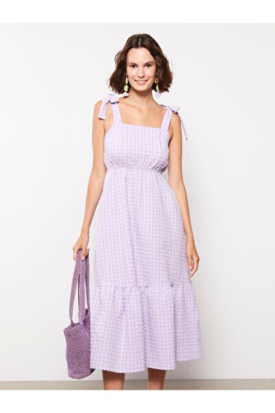 LC Waikiki Rochie de damă cu bretele pătrate cu model în carouri