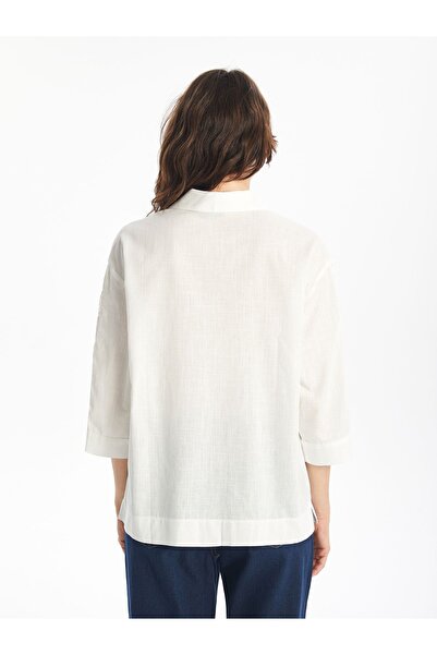 LC Waikiki Dámská vyšívaná popelínová košile