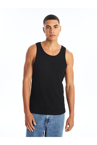 LC Waikiki Ärmelloses Herren-T-Shirt aus gekämmter Baumwolle mit Rundhalsausschnitt