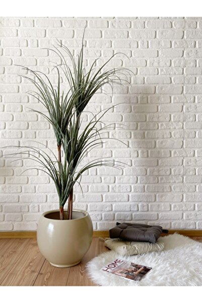 odka 40litre Küre Saksı Tabaklı 37cmx37cm Taş Renk