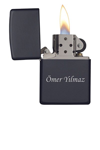 GIFTS STORE Kişiye Özel ( Isim Baskılı ) Siyah Çakmak Benzinle Çalışır