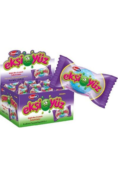 SAADET Ekşiyüz 3.5 Gr X 100 Pieces Blackberry Flavored Chewing Gum