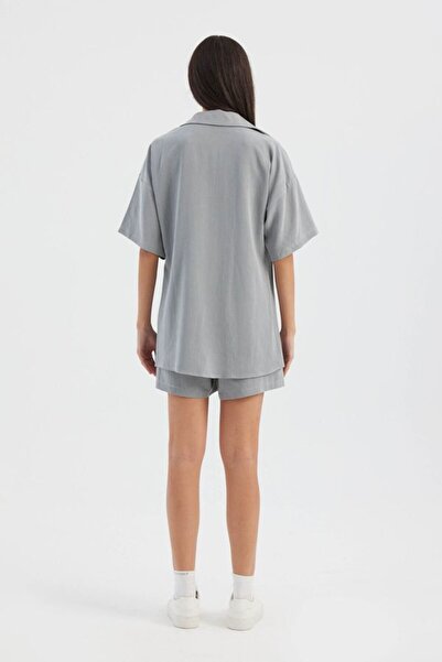 Hiccup Sade Düğmeli Günlük Gömlek