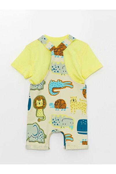 LC Waikiki Crew nyakú, rövid ujjú póló és szalopét kisfiúknak - 2 db-os készlet