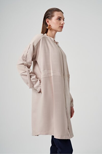 MissWhence Mevsimlik Fermuarlı Gömlek Kap Taş 36407