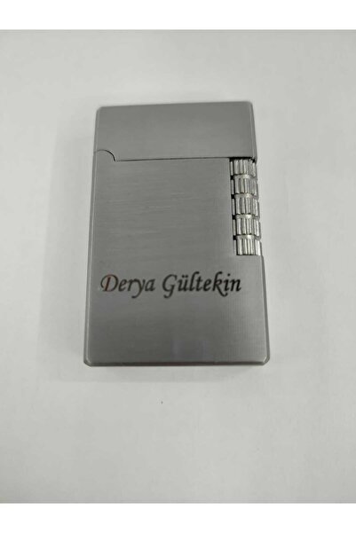 ASYA GIFTS Isim Baskılı Kişiye Özel Metal Çakmak Yandan Çarklı ( Gazlı ) Siyah