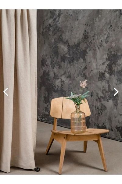 HOME ART ATELIER hand made Vintage Linen Curtain - Single Wing - Natural - Non- Pleated
