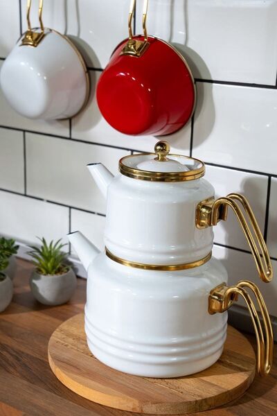 Miss Betty Emaye Çaydanlık Linea Beyaz New