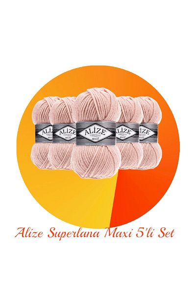 Alize Superlana Maxi Σετ 5 Χοντρό Πλεκτό Σχοινί 523 Κρυστάλλινο Ροζ